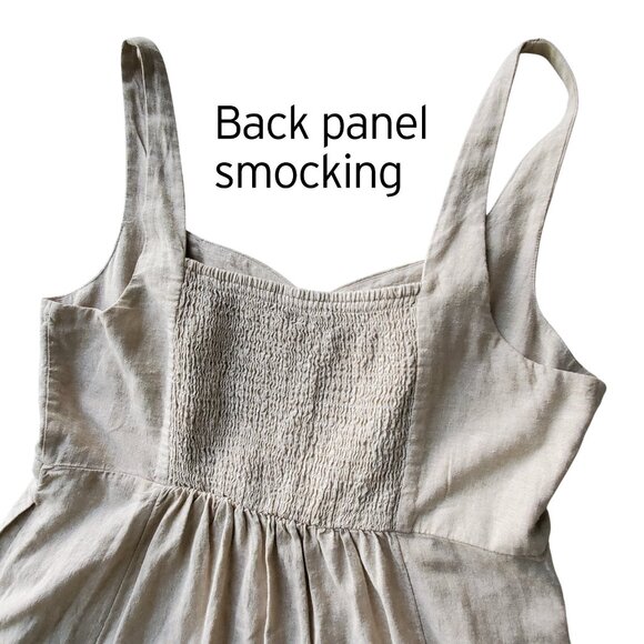 Fit & Flare Sleeveless Linen-Blend Midi Dress Color: Flax Linen XL - Picture 7 of 14